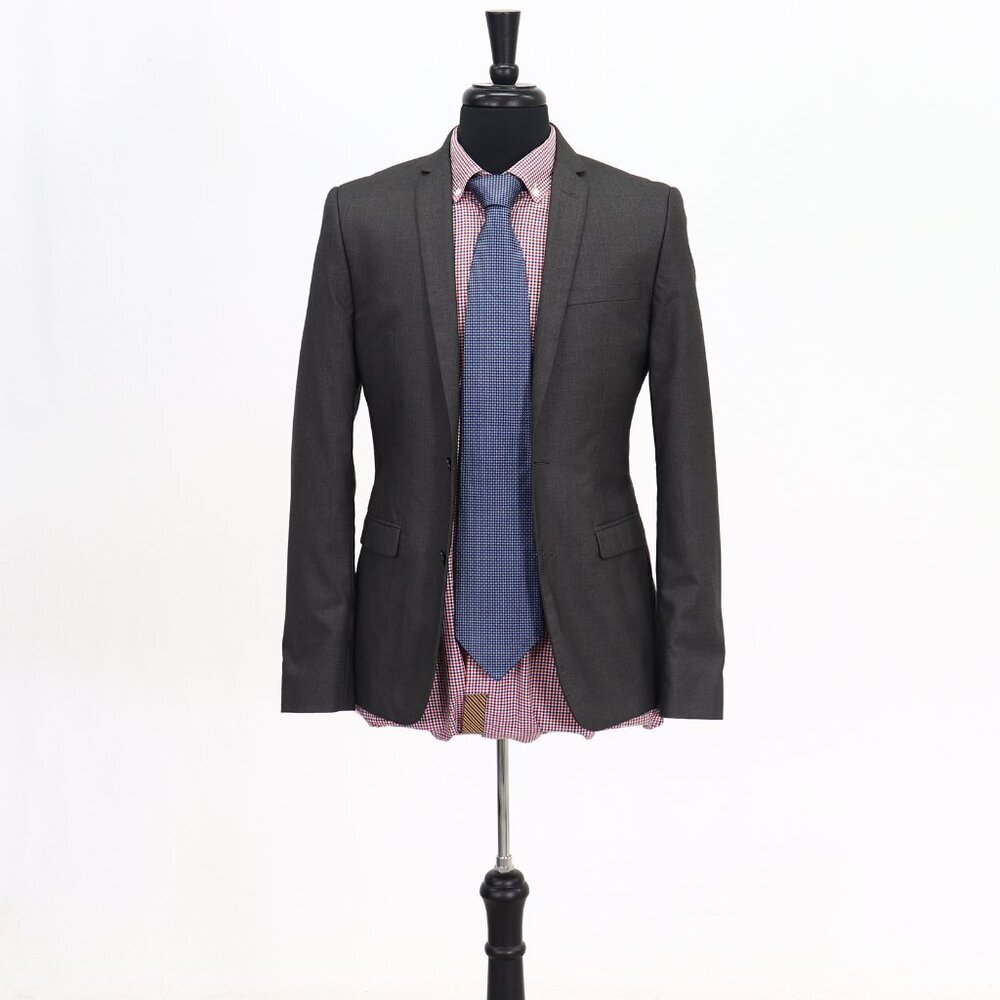 Brice 36R Gray Solid 2-Button Sport Coat Blazer Jacket G655